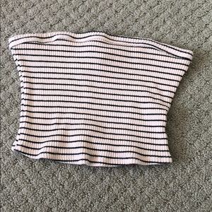 Striped ribbed tube top